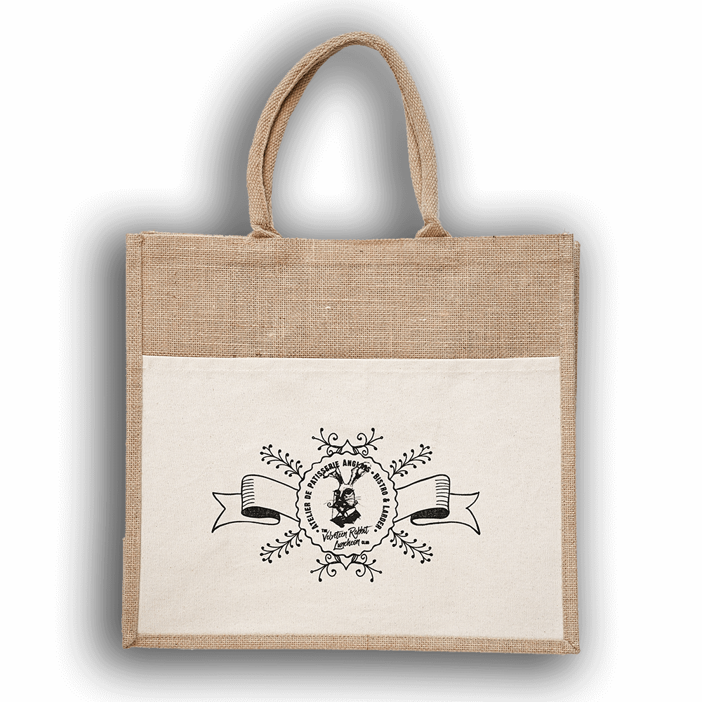 Screen Printed Jute Shopper Bag - The Velveteen Rabbit Luncheon Club
